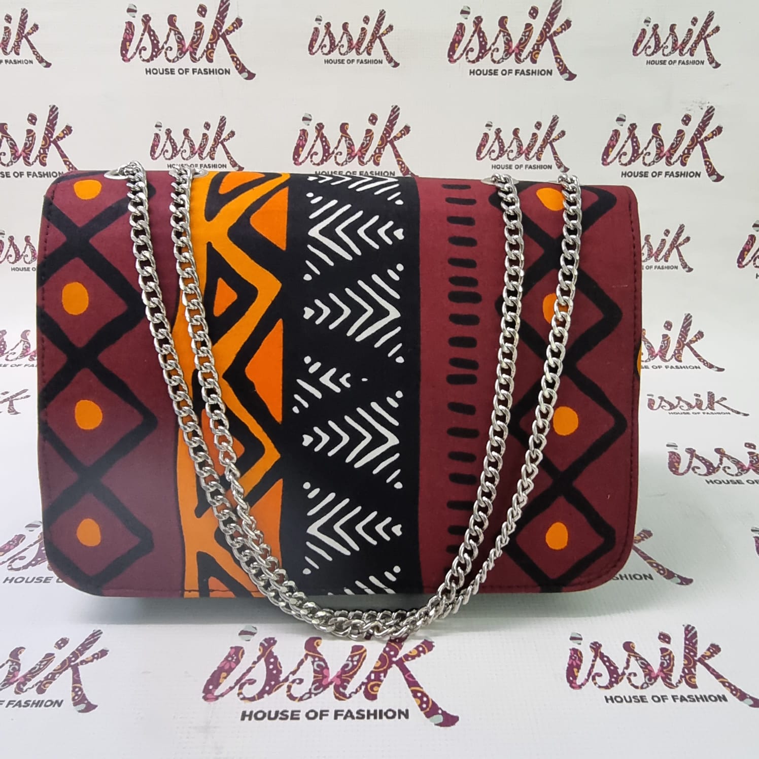 Wine Tribal Print Leather Handbag - House of Prints