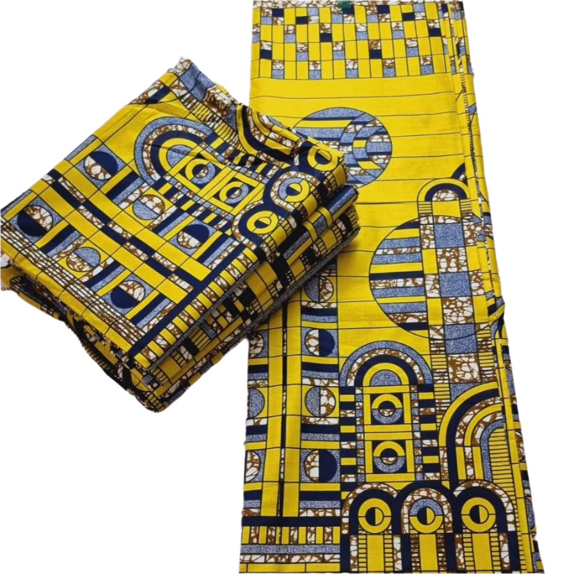 Yellow, Grey Blue Ankara Fabric ak12069 House of Prints