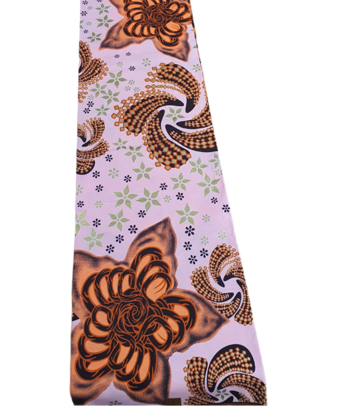 Baby Pink & Dark Chocolate Embellished Ankara Fabric