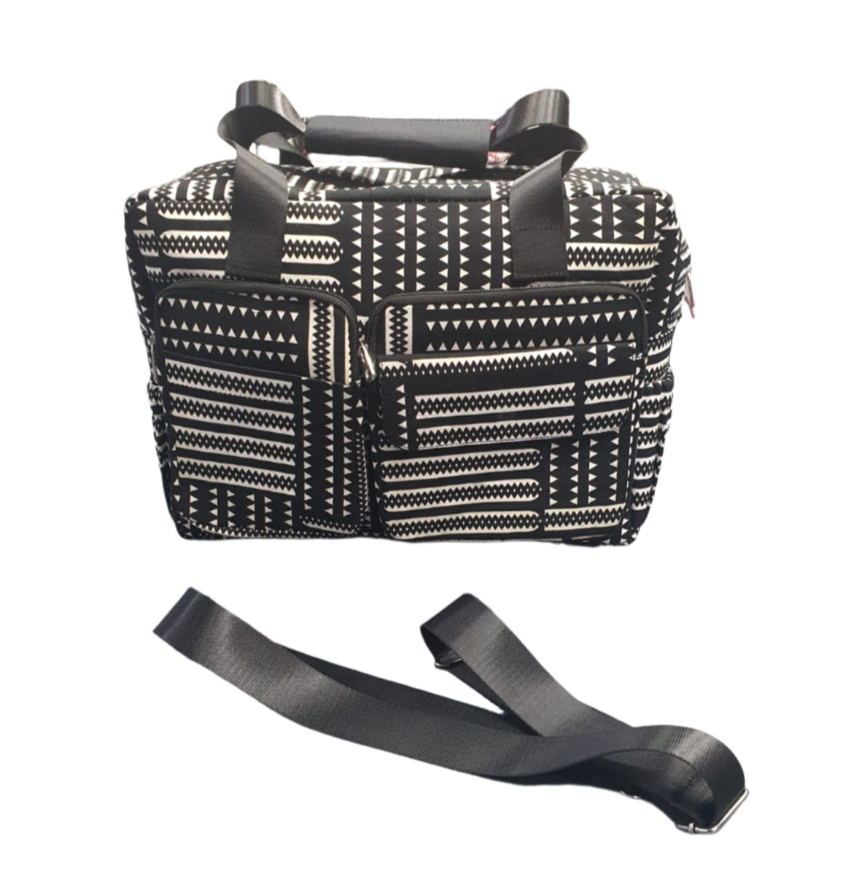 Black & white African Print Nursing Bag