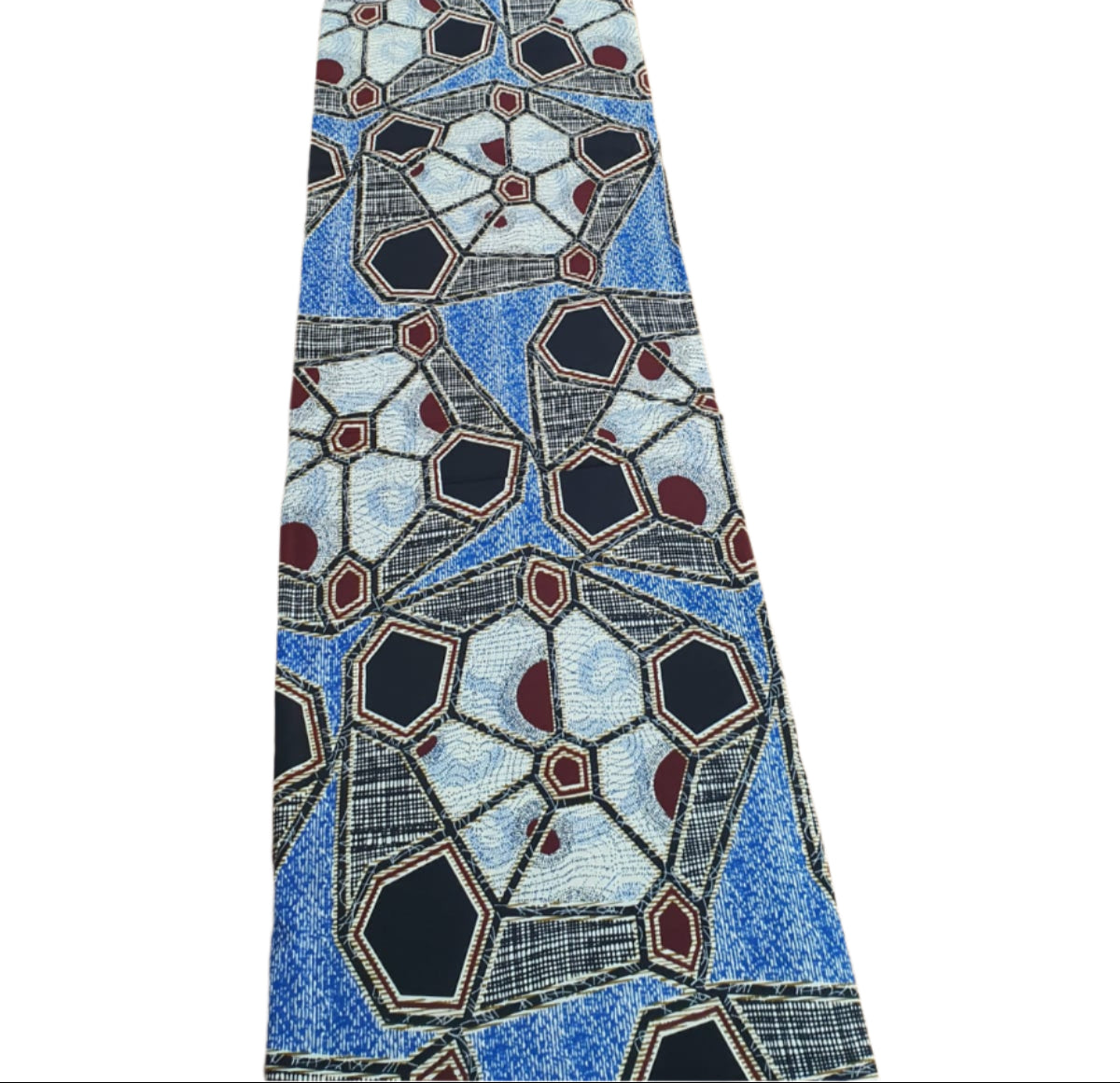 Blue, Black & White Ankara Fabric