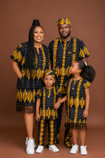 Black & Gold Geometric Zigzag Ankara Wax Print Fabric
