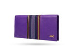 Purple & Yellow Leather & Aso-Oke Clutch Purses