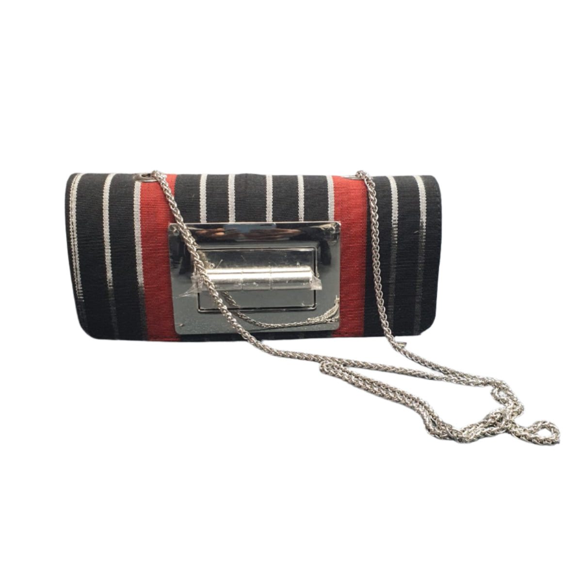 Black & Red Aso-Oke Fabric Mini Tote Bag
