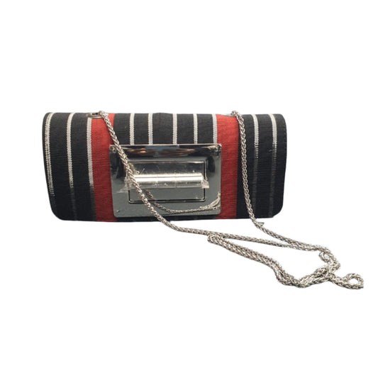 Black & Red Aso-Oke Fabric Mini Tote Bag