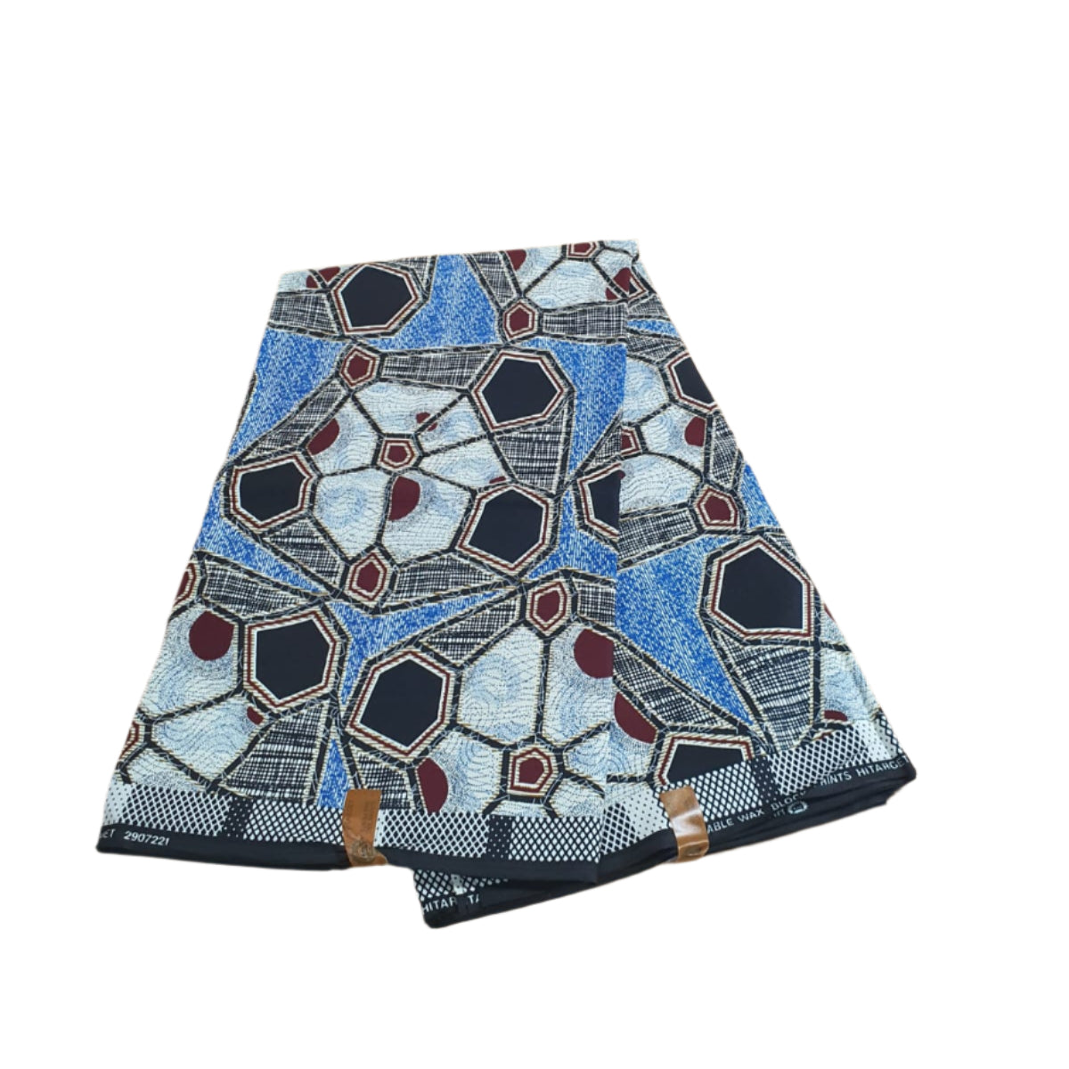 Blue, Black & White Ankara Fabric