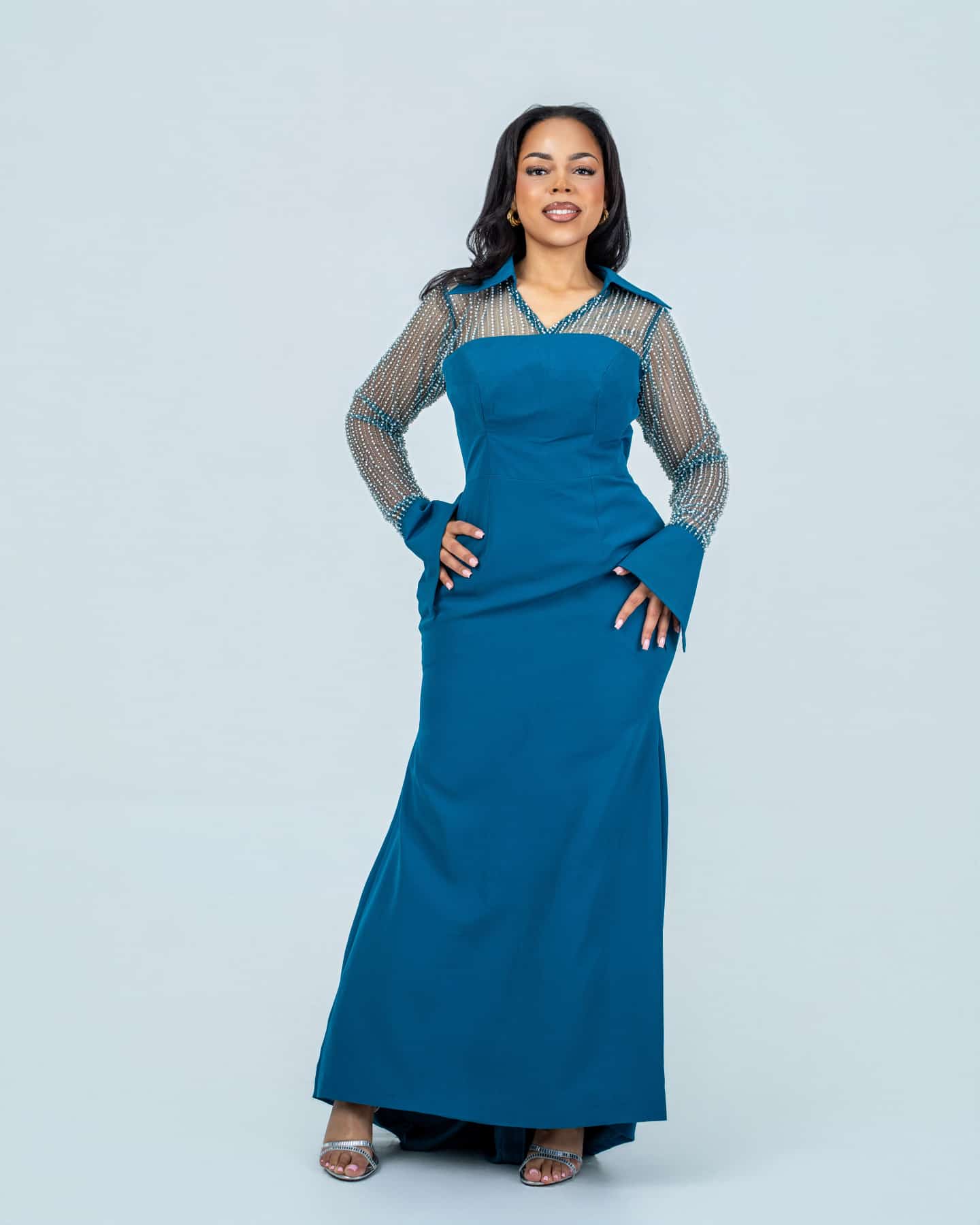 Turquoise Blue Pearl Dress Turquoise Blue Pearl Dress
