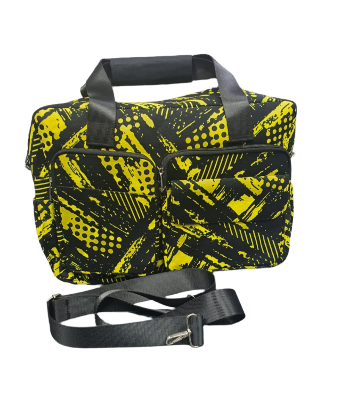 Yellow & Black African Print Nursing Bag