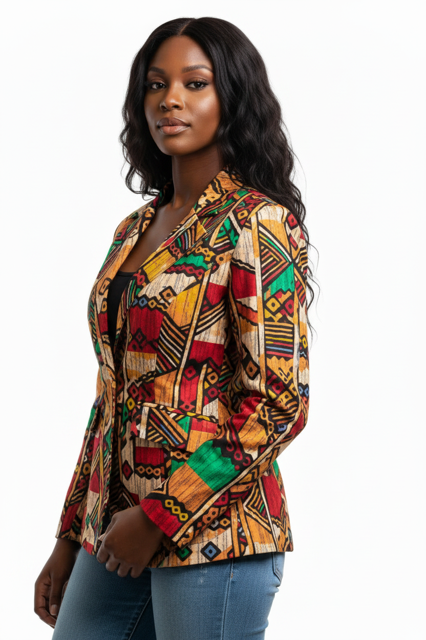 Black Mixed-Race Model - Exact Blazer Fabric