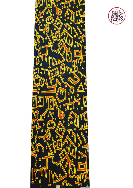 Black, Red, Gold Tribal African Print - House of Prints