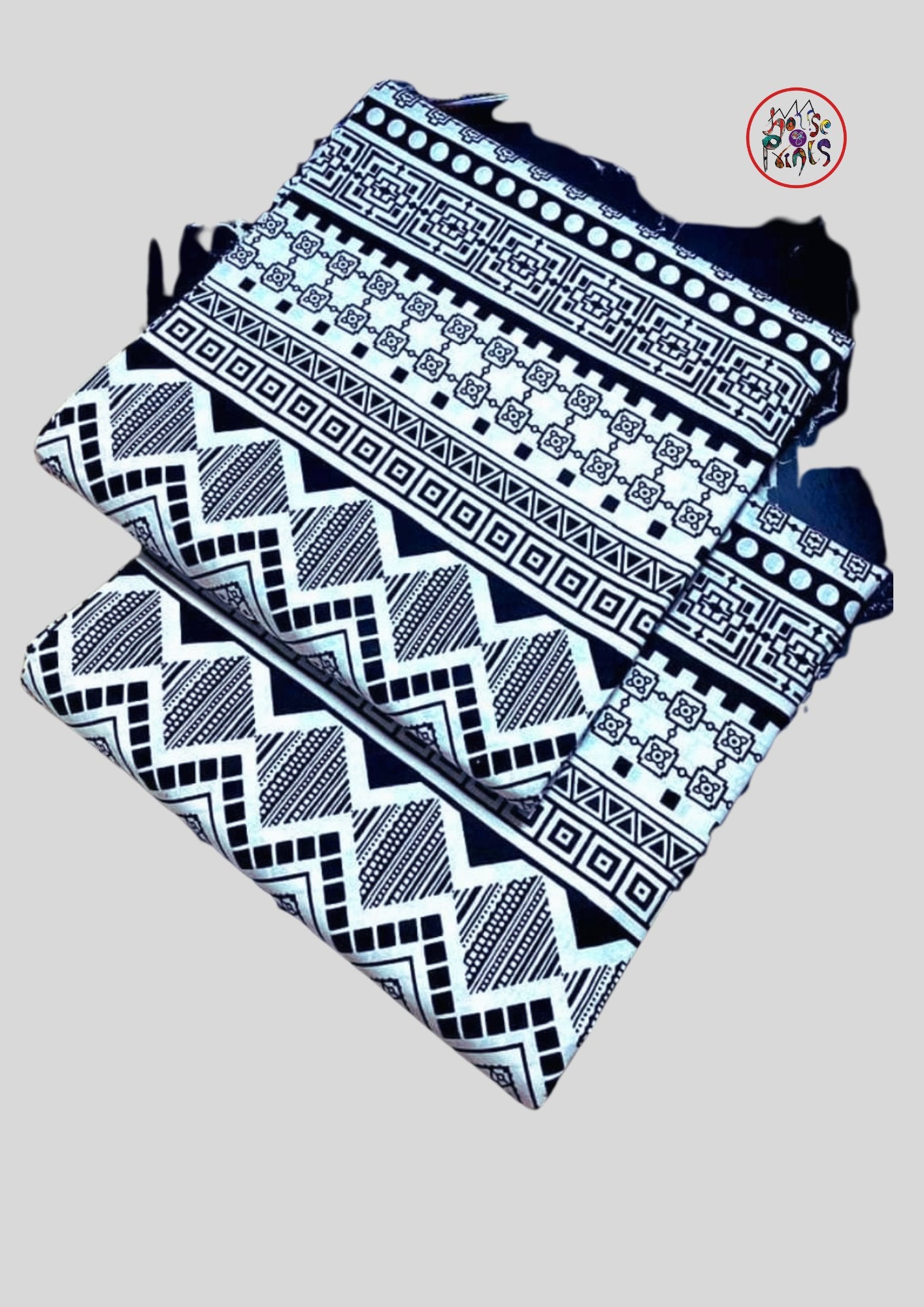 Black & White Tribal Pattern Ankara Fabric - House of Prints