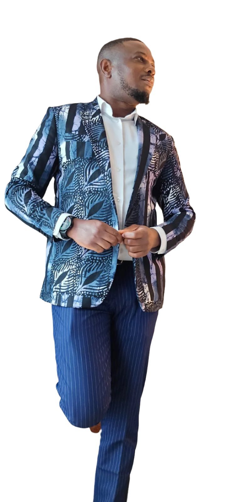 Blue & Black Tie Dye Men's Blazer - House of Prints