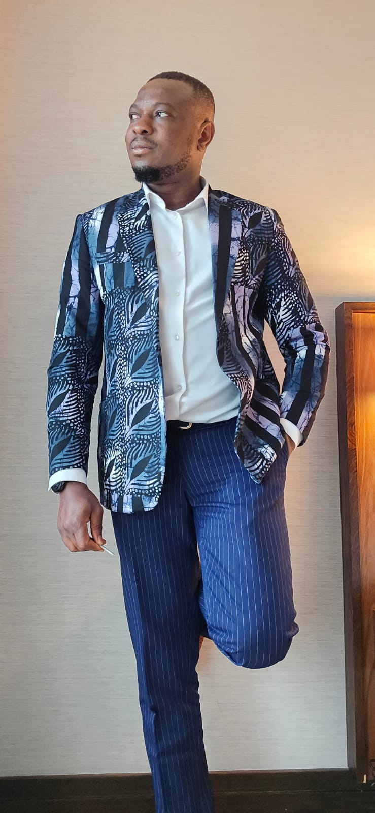 Blue & Black Tie Dye Men's Blazer - House of Prints