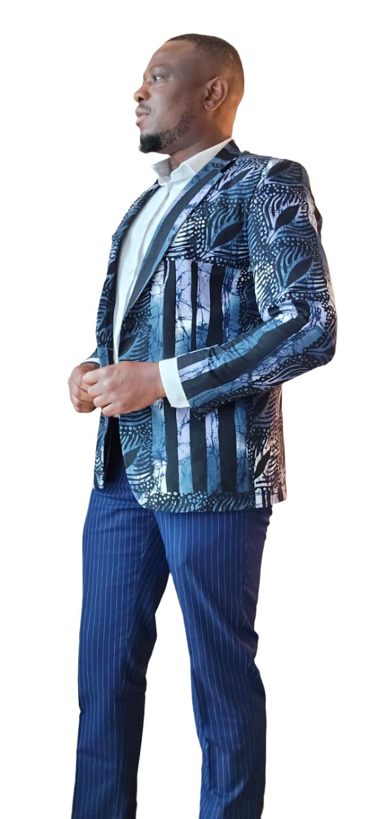 Blue & Black Tie Dye Men's Blazer - House of Prints