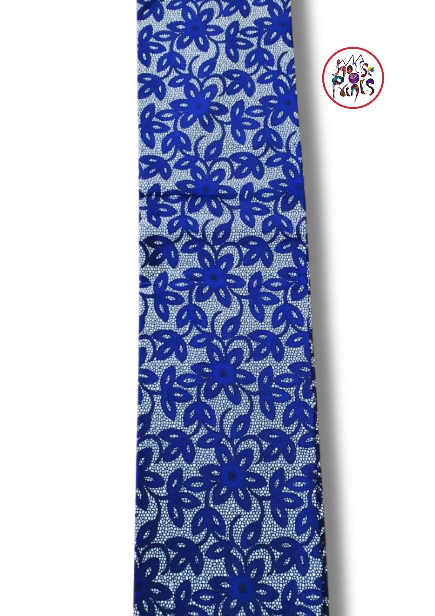 Blue Floral Pattern Ankara Fabric - House of Prints