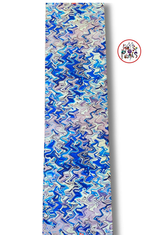 Blue & White Stencil Pattern Ankara Fabric - House of Prints