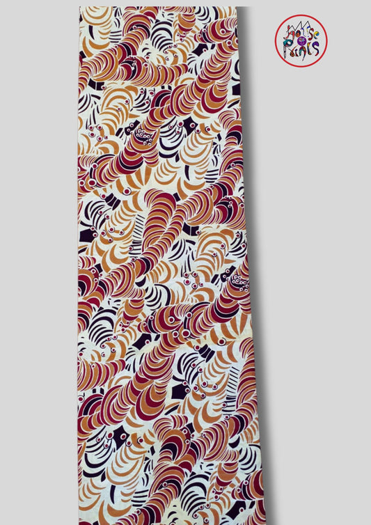 Cream, Brown & Wine Ankara Fabric - House of Prints