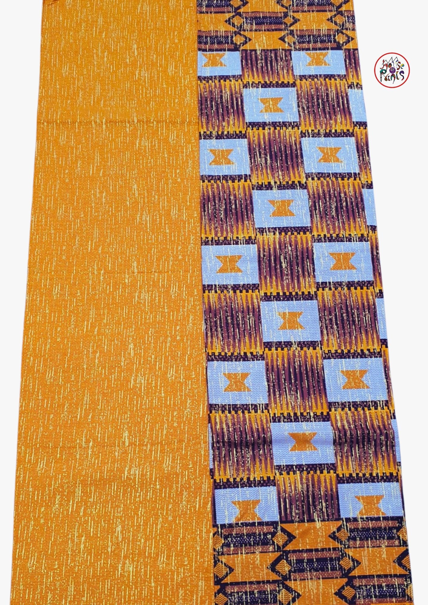 Embellished Chocolate & Orange Kente Gold set - House of Prints