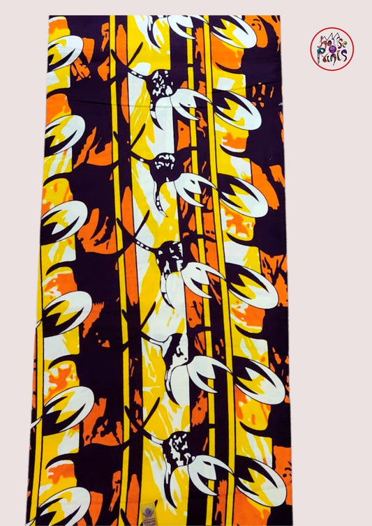 Gold, Black, Orange Ankara fabric - House of Prints