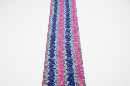 Hot pink and navy blue zigzag diamond wave Ankara wax print fabric, 100% cotton