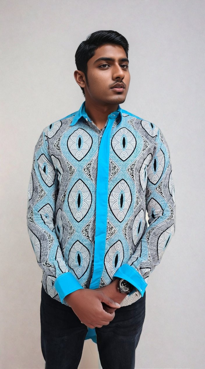 Light Blue & Grey Long Sleeve Shirt - House of Prints