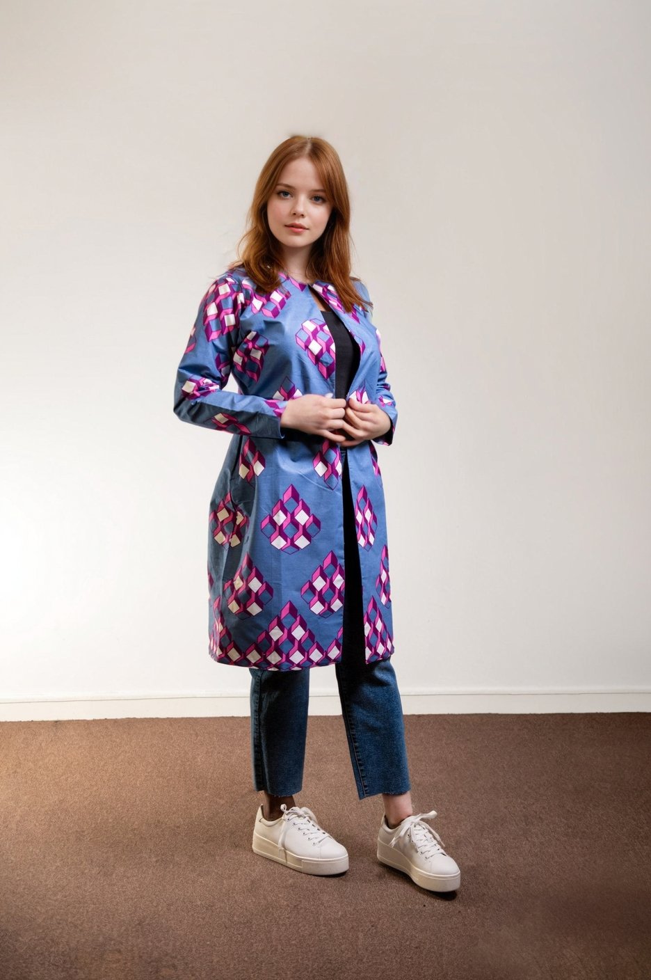 Lilac Ankara Kimono Jacket - House of Prints