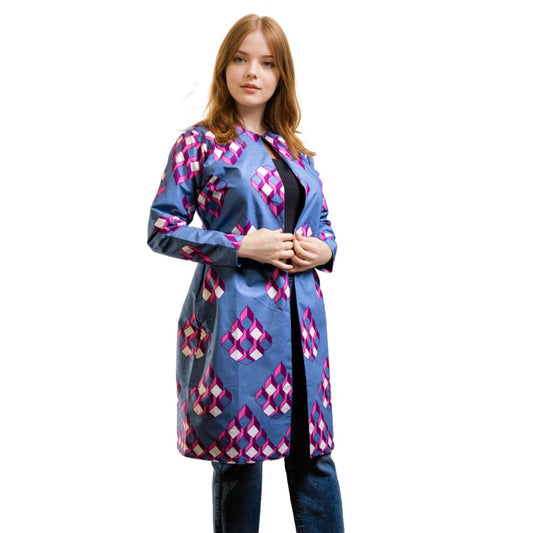 Lilac Ankara Kimono Jacket - House of Prints