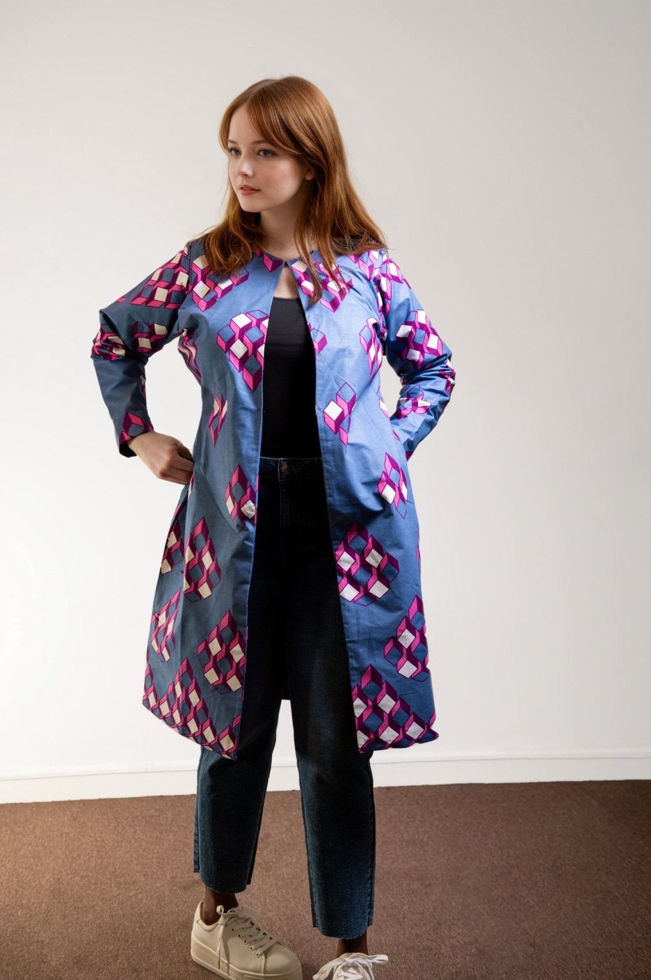 Lilac Ankara Kimono Jacket - House of Prints