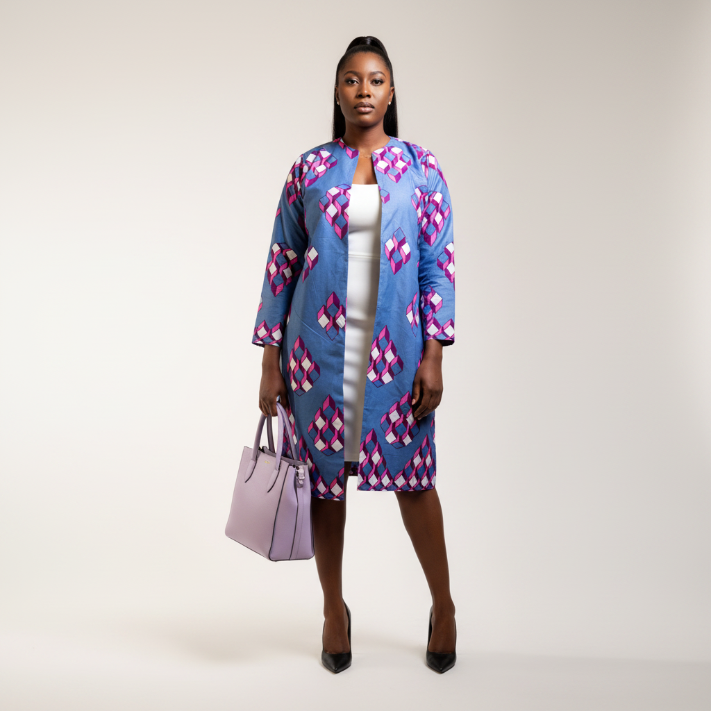 Lilac Ankara Kimono Jacket – Power Boss Lady Look