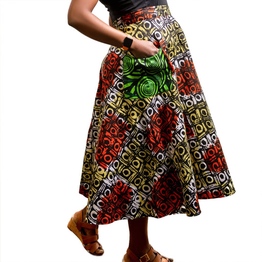Multicolour Ankara Flare Skirt - House of Prints