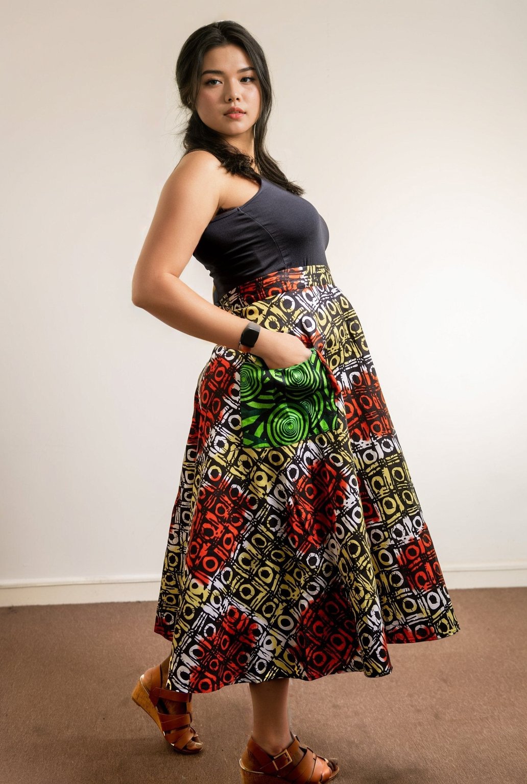 Multicolour Ankara Flare Skirt - House of Prints