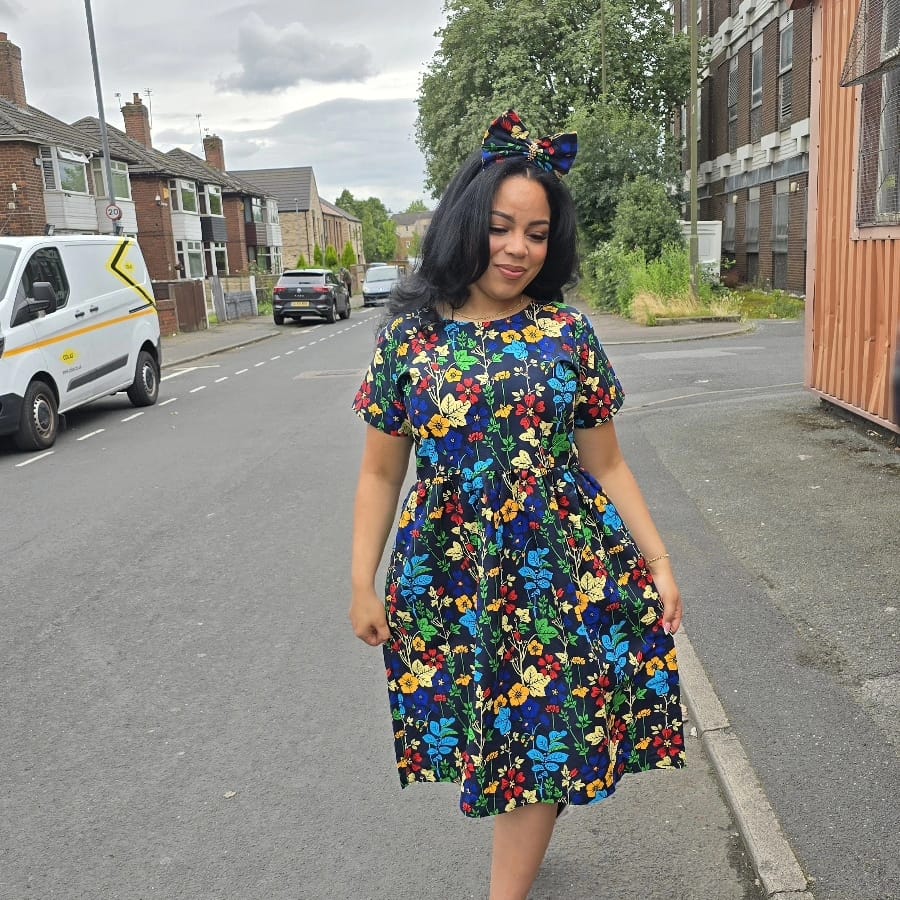 Multicolour Floral Pattern Ankara Dress - House of Prints