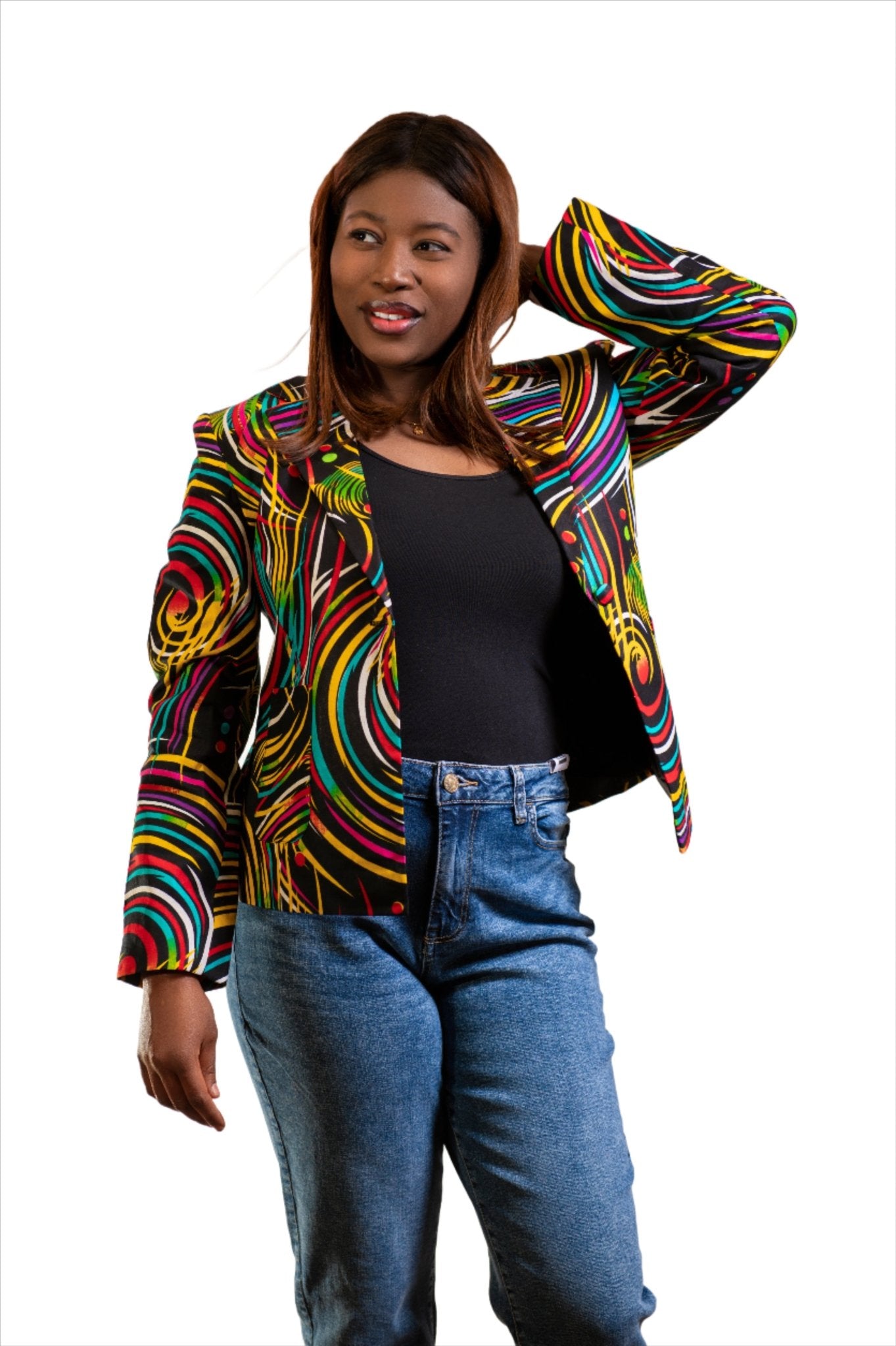 Multicolour Ladies African Print Blazer - House of Prints
