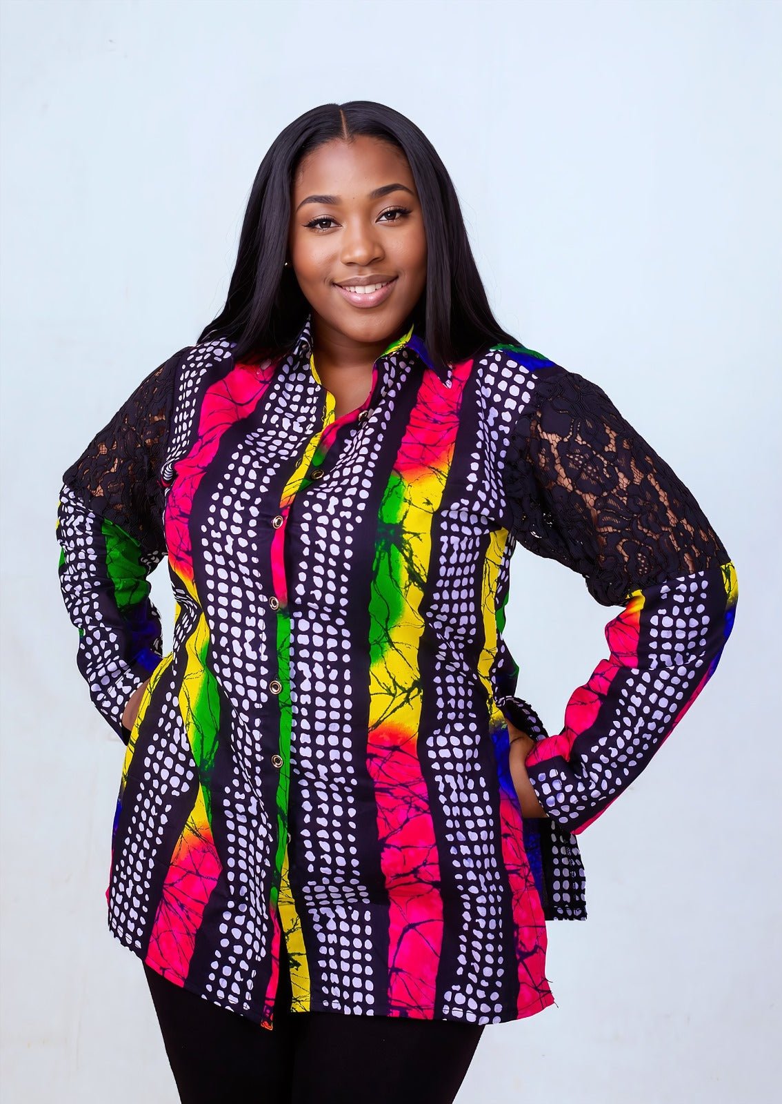 Multicolour Long Sleeve Ladies Shirt - House of Prints