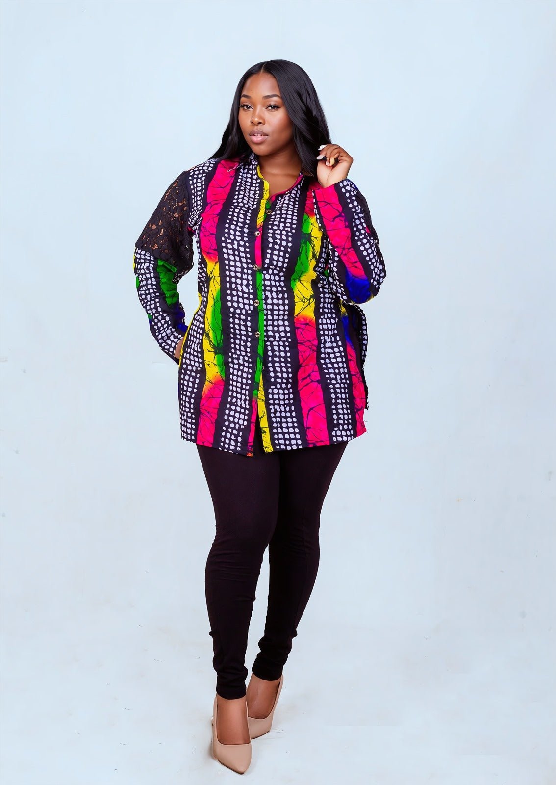 Multicolour Long Sleeve Ladies Shirt - House of Prints