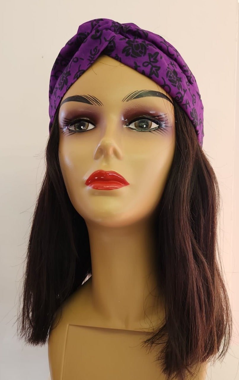 Purple and Black Twisted Front Hair Band - House of Prints
