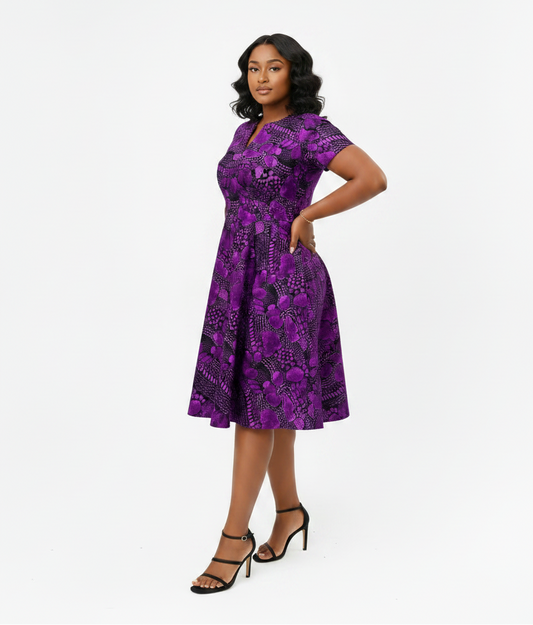 Purple Ankara Dress — Alternative Pose