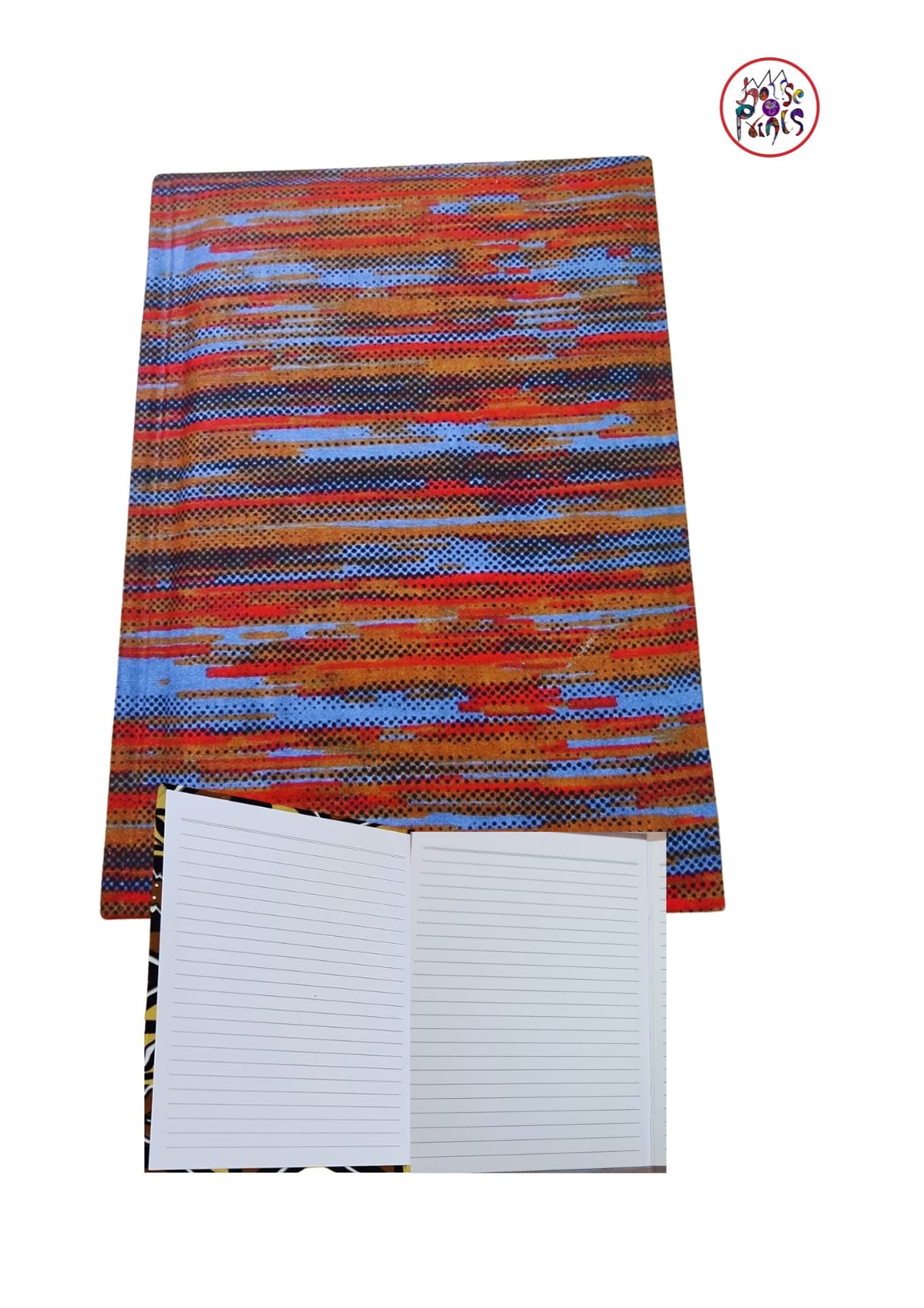 Red & Blue Ankara Notebook - House of Prints
