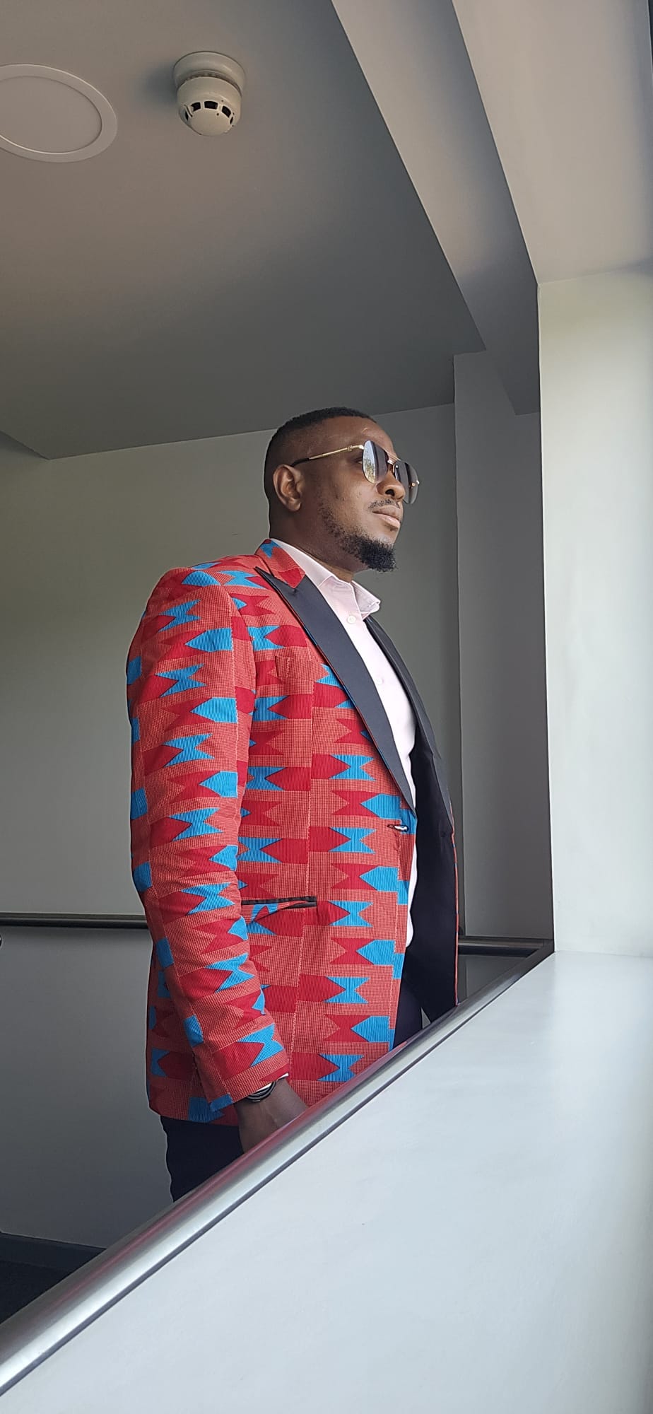 Red & Blue Men's Ankara Blazer - House of Prints