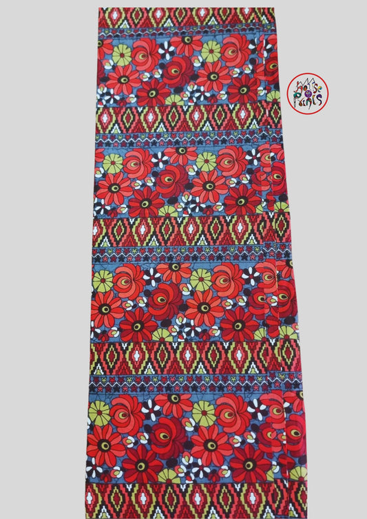 Red & Grey Ankara Fabric - House of Prints