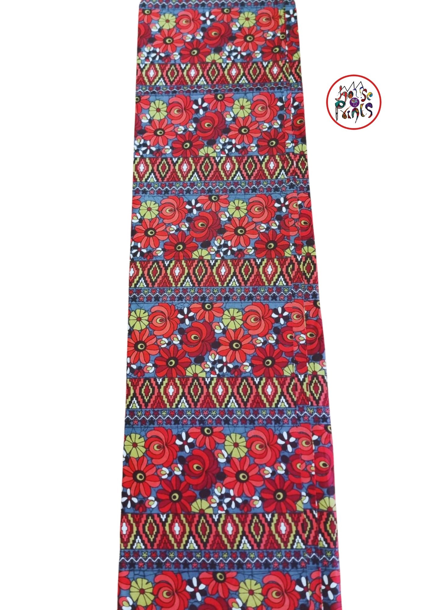 Red & Grey Ankara Fabric - House of Prints