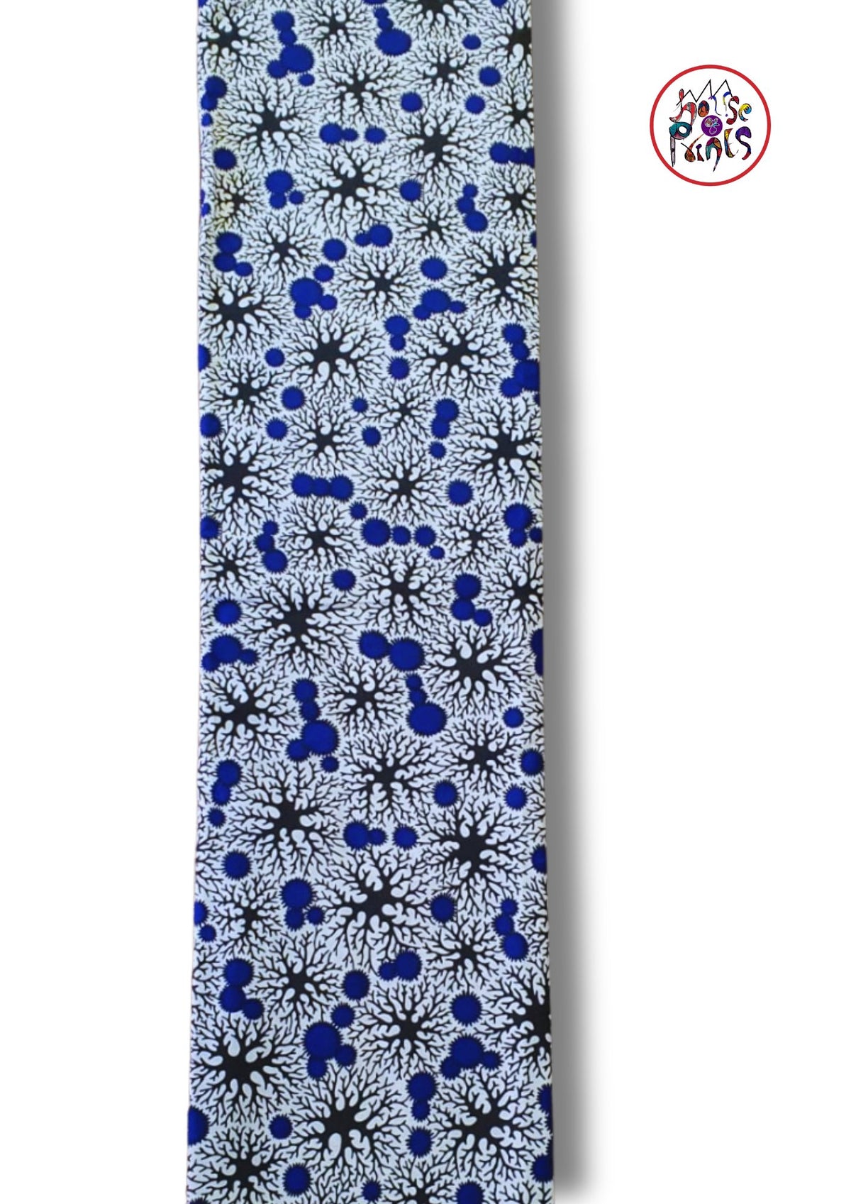 White & Blue Ankara Fabric - House of Prints