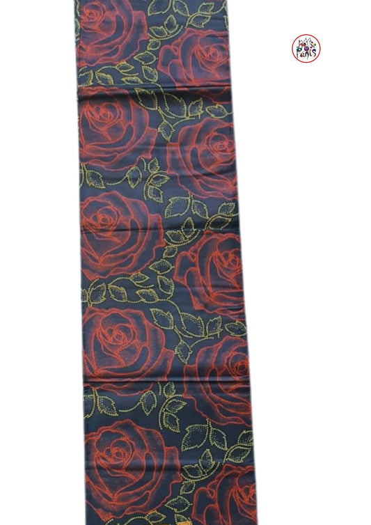 Wine & Yellow Floral Pattern Ankara Fabric - House of Prints