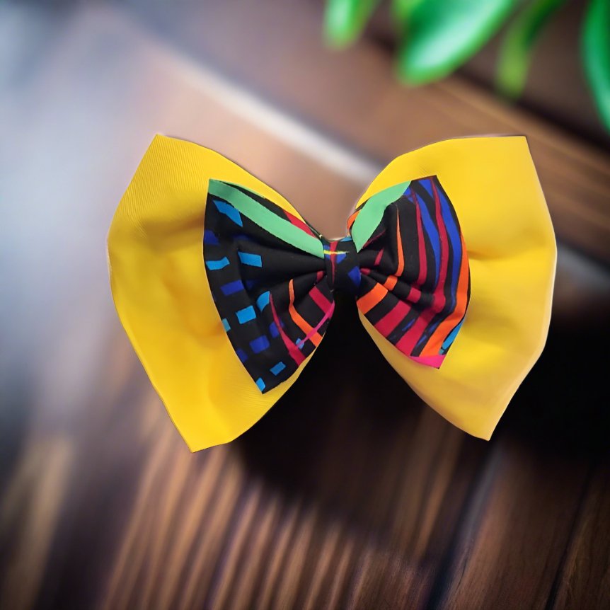 Yellow and multicolour Hair Clip - House of Prints