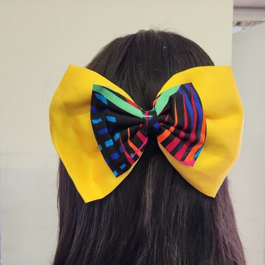 Yellow and multicolour Hair Clip - House of Prints