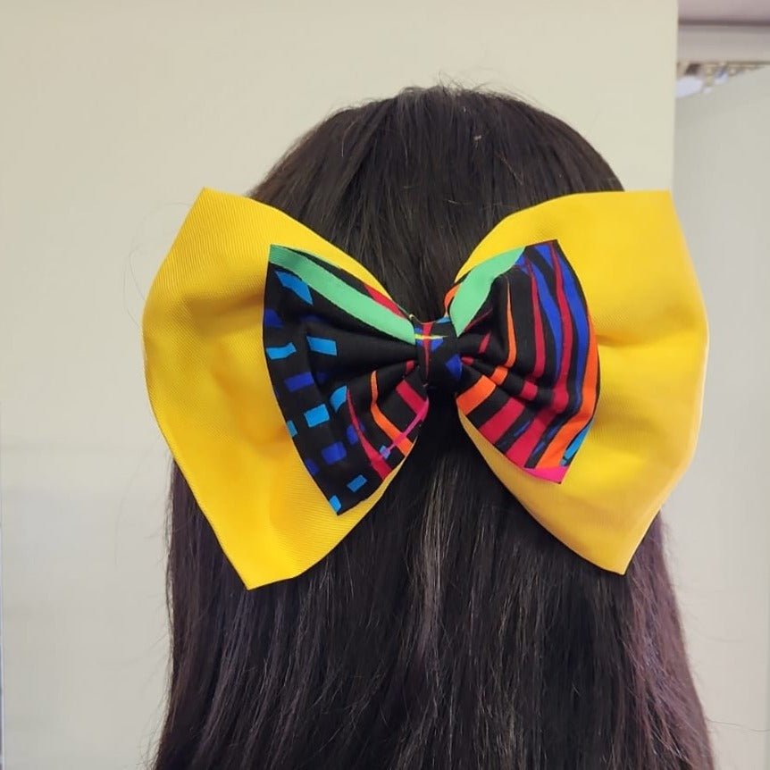 Yellow and multicolour Hair Clip - House of Prints