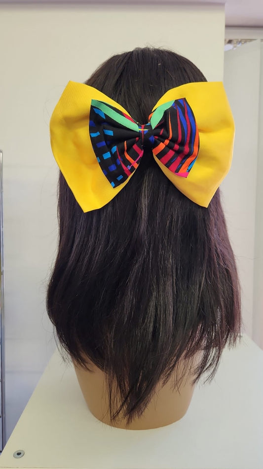 Yellow and multicolour Hair Clip - House of Prints