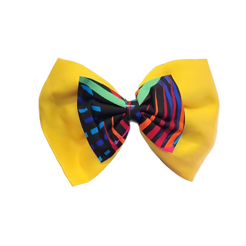 Yellow and multicolour Hair Clip - House of Prints