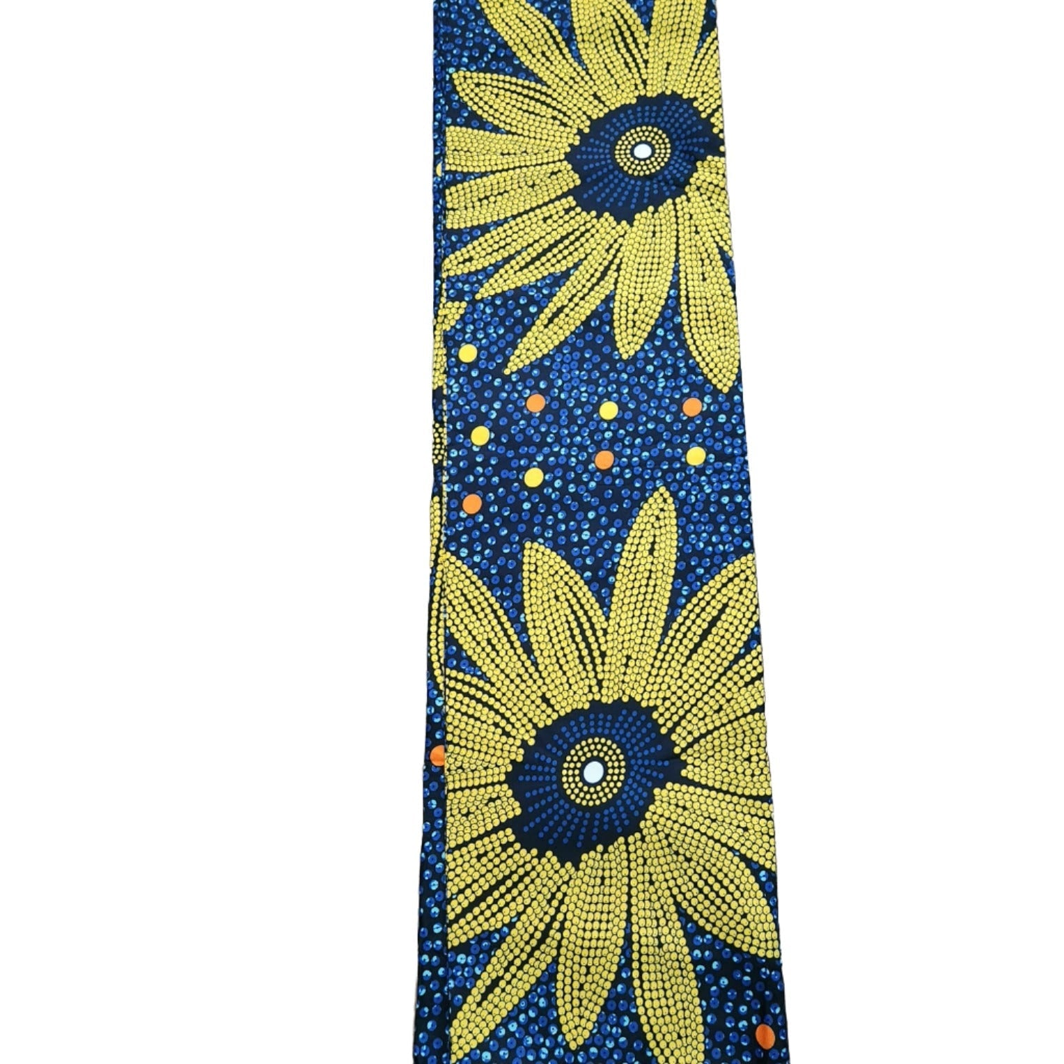 Blue and Yellow Chain Pattern Ankara Fabric