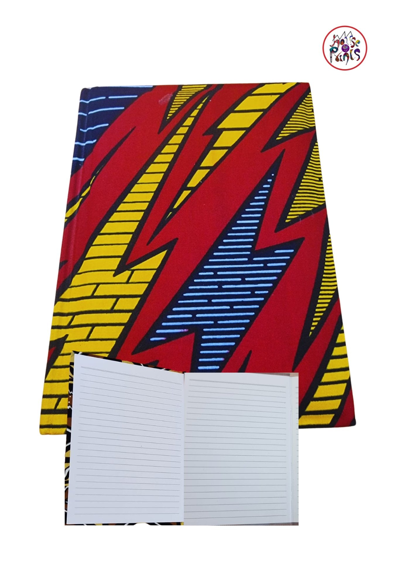 Yellow, Red & Blue Ankara Fabric Notebook - House of Prints